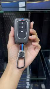 Key case TOYOTA เคสโลหะพร้อมพวงกุญแจ ตรงรุ่น Yaris2014 Top Ativ 3ปุ่ม Vios2013 รหัสสินค้า TY-11