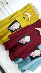 SETELAN ANAK REMAJA USIA 11-15 TAHUN / ONE SET KAOS DAN CELANA BAHAN COTTON HARUKA DAN SYAKILLA / KASANDRA SET by PGJ KIDS