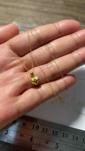 PAWNABLE 18K Saudi Gold Fine Tauco Chain(thin) with MINI 18K Gold Dia Cut Heart Pendant(buo pendant)✨