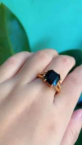 CINCIN EMAS HITAK SAFIR BATU GIOK TITANIUM ANTI LUNTUR