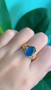 CINCIN EMAS TELIA BIRU BATU GIOK PERMATA TITANIUM ANTI LUNTUR