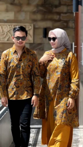 COUPLE PREMIUM AGRA KUNING KLASIK BATIK FLORIST