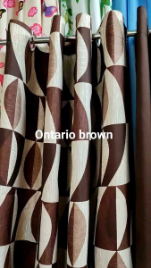 Ontario brown ring curtain 3in1 and per pc cretona cotton fabric