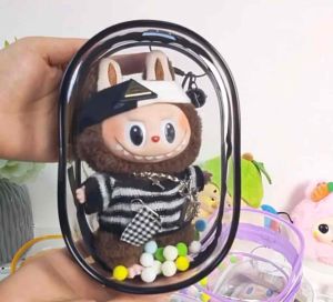 Tas Pouch Labubu Upset Duck PVC Popmart Tas Storage Bag Pelindung Untuk Boneka Bag Tas Penyimpanan Anti Debu