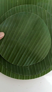 Daun pisang bulat segar ukuran 15cm 20cm 25cm alas makanan isi 10lembar