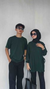 Belva Couple by Hagia: Blouse Tali Samping & Oblong / Polo T-Shirt