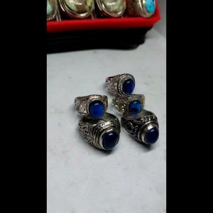 cincin king safir Dim batu 8 - 10mm mewah