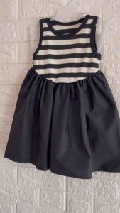 DRESS RAJUT PREMIUM ANAK STRIP HITAM PUTIH HALUS LEMBUT (BLAIRE)