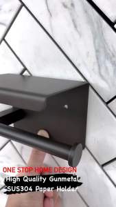 🔥NEW🔥 SUS304 S/STEEL GUNMETAL TOILET PAPER HOLDER