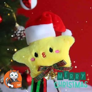 【READY STOCK】Christmas Cat Teaser Door Hanging Cat Toy Celebration With Pet Snowman Christmas Tree Santa Star