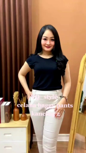 Celana Wanita Panjang Jumbo Baggie Pants Bahan Twill Combet Premium Import