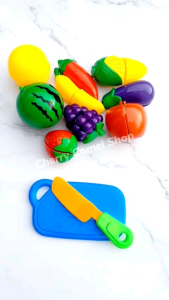 Fruit Cutting Toy Vegetables Chopping Kitchen Toys Mainan Potong Sayur Buah-Buahan Masak-Masak Motor Skills