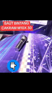 BAUT CAKRAM REM BINTANG KEPALA BABI M10 X 30 KALIPER NEKEL