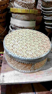 Truntum bulat - hampers - tempat makanan - parcel - keranjang bambu