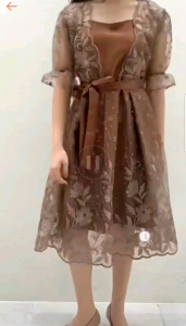 Midi Party Dress Tulle Gaun Pesta Kondangan Tangan Balon Tile Import Motif Bunga Abstrak Leher Kotak Formal Dress Elysse-196 COD [ BISA BAYAR DITEMPAT ]