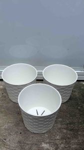 Rattan Style Plastic Plant Pot | Basket Flower Pot | Small Planter for Indoor & Outdoor Plants (D5.8 x H4.8)
