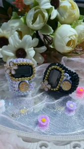 TASBIH DIGITAL LINGKAR BLING BLING COVER BUNGA PUTIH AESTETIC