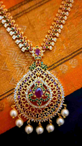 Haseenas CZ Ad Matte Finish Semi Bridal Set