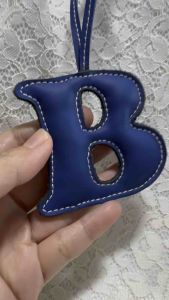 ❤️❤️Cute Letter B Full Leather Bag Charm in Dark Blue❤️❤️