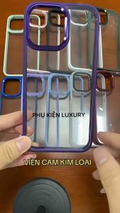 Ốp Lưng IPHONE 15/ 15 Pro/ 15 Pro Max/ 15 Plus/ 14/ 14 Pro/ 14 Pro Max/ 14 Plus/ Viền Camera KIM LOẠI Lưng Cứng TRONG SUỐT CHỐNG Ố Có Gờ Bảo Vệ Camera.