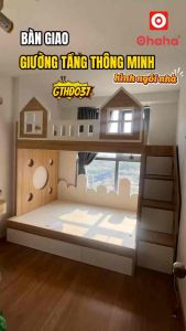 Giường tầng thông minh hiện đại hình ngôi nhà OHAHA- GTHĐ037