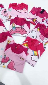 Baju renang anak perempuan premium motif hello kitty dan unicorn untuk anak usia 1 sampai 8 tahun