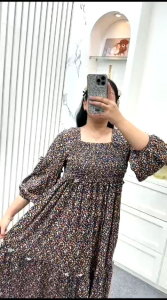 MIDI DRESS SMOK  / MIDI DRES WANITA