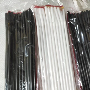 isi 25 Sedotan Bengkok Flexible Putih Dan Hitam