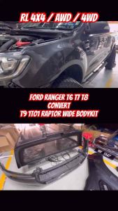 Ford ranger T6 T7 T8 T9 convert T9 2023 Raptor bodykit body kit bumper grill grille fender arch flare cover headlamp bonnet