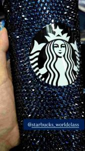 Starbucks Stainless Steel Symphony Blue Bling Cold Cup 16oz. ทัมเบลอร์สตาร์บัคส์สแตนเลสสตีล ขนาด 16ออนซ์