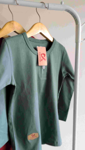 Flashkids Kaos Anak laki Perempuan Polos Panjang Henley LS 4-12 Tahun Cotton Combed 24s Premium