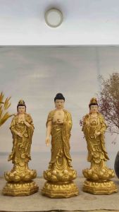 [HCM]Bộ 3 tượng tây phương tam thánh 45cm composite | Tượng Phật Hoa Tiên