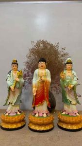 Bộ 3 tam thánh đứng 19inch ~ 48cm Đài Loan ( chưa tính hào quang) | Tượng Phật Hoa Tiên