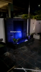 Feng Shui W12 Fiberglass 6x3x5.5 Wall Water Pond Kolam Air Garden Water Feature 风水流水喷泉瀑布池 Fish Outdoor Waterfall B