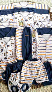 Paket Baju Bayi Newborn (Seri Denim SNI) & Baju Bayi Neci Kutung Pendek Panjang