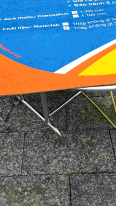 Bàn INOX 1m2 xếp ba Qui Phúc( inox 304 và 201)