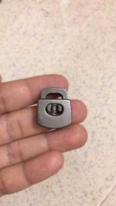 5 cái - Nút chặn nhựa hình ổ khoá phủ màu inox ánh đen rất ấn tượng dùng trang trí quần áo balo túi rút giày