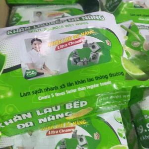 Sỉ 1 gói khăn lau đa năng mùi chanh sả . Sạch bong sáng bóng