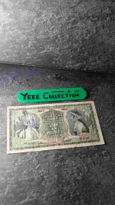 Uang Kuno Wayang 25 Gulden Ttd Praasterink Tahun 1934 - DI 03432