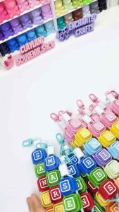 Custom Name Chunky Clicker Bag Charm Personalized Clicky Keychain Clayland