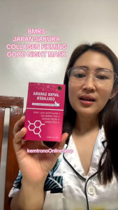 JAPAN SAKURA COLLAGEN FIRMING GOOD NIGHT MASK By BMRS 20 SACHET PER BOX