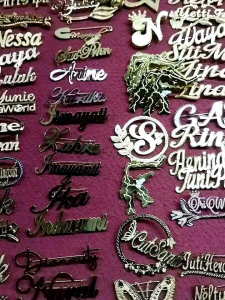 PROMO! KALUNG NAMA LAPIS EMAS!!! PERHIASAN LAPIS EMAS!!! AKSESORIES NAMA LAPIS EMAS