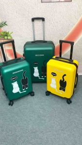 Vali Du Lịch 2 Chú Mèo Hình In UV Không Bong Tróc Chất Liệu Nhựa PC+ABS Nhám Khóa Số Bảo Mật