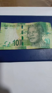 100% Authentic (No Fake Item) Vintage Rare 1918-2018 Commemorative South Africa 10 Rand Foreign Paper Money Featuring Nelson Mandela/ Rhino