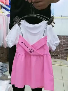 2-6yrs Baby Girls 2in1 Summer 🐻 Bear Suspender Dress Cute Fashion 2~6岁女童夏季熊🐻背带裙假两件装新款时尚可爱