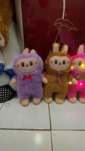 VIRALL Boneka labubu LED lucu 30cm bisa nyala murah