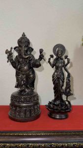 เซต2องค์ พระพิฆเนศ & พระแม่ลักษมี เหล็กน้ำพี้ ความสำเร็จ โชคลาภ ความรัก พลังงานดี