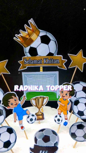Topper sepak bola football custom nama dan ucapan