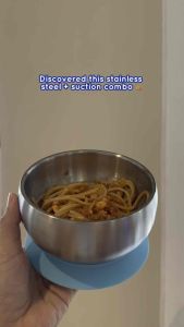 Bollie Baby Premium Stainless Steel Suction Bowl with Lid and Spoon (Baby Bowl)