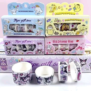 4roll Sanrio Tape roll Sticker Student Creative diy Stationery stickers Masking Decorative Tape Kids gifts
